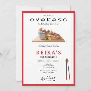 Omakase Japanisch Sushi Degustation Geburtstagspar Einladung
