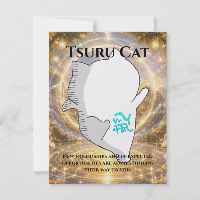Omamori Card #006 – Tsuru Cat | Connection • Oppor Karte (Vorderseite)