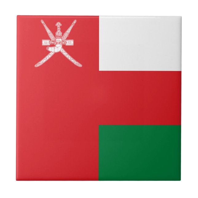 Oman Flag Fliese (Vorderseite)