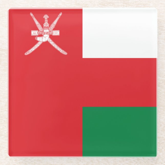 Oman Flag Glasuntersetzer (Vorderseite)
