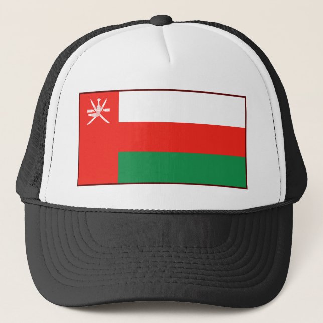 Oman Flag Hat Truckerkappe (Vorderseite)