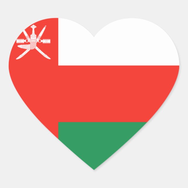 Oman Flag Heftsticker Herz-Aufkleber (Vorderseite)