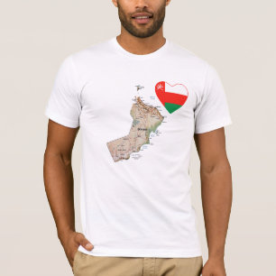 Oman Flag Herz und Karte T - Shirt