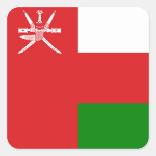 Oman Flag Quadratischer Aufkleber
