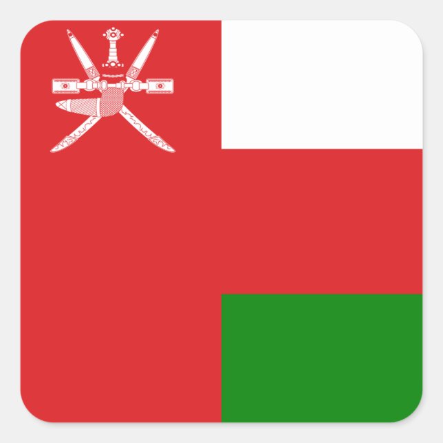 Oman Flag Quadratischer Aufkleber (Vorderseite)