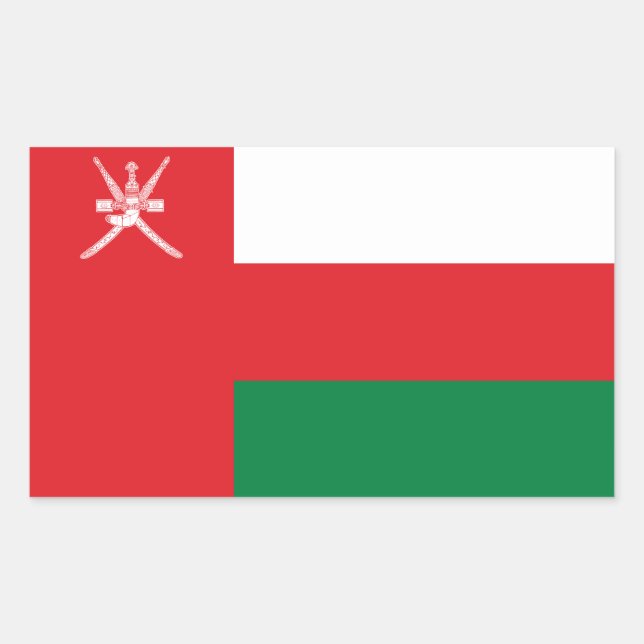 Oman Flag Rechteckiger Aufkleber (Vorderseite)