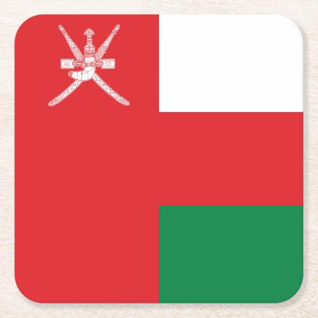 Oman Flag Rechteckiger Pappuntersetzer (Vorderseite)