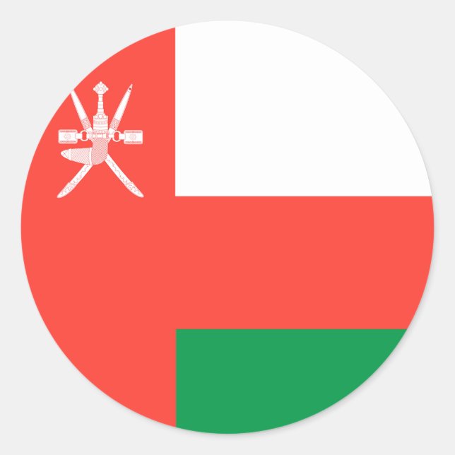 Oman Flag Runder Aufkleber (Vorderseite)