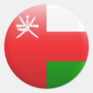 Oman Flag Runder Aufkleber