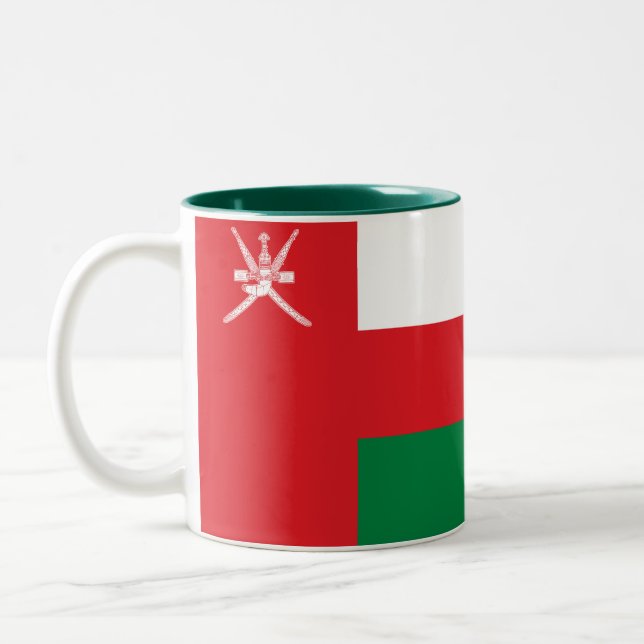 Oman Flag Zweifarbige Tasse (Links)