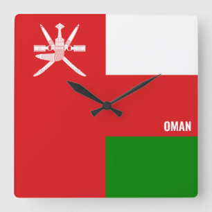 Oman-Flagge Dazzling Patriotic Quadratische Wanduhr