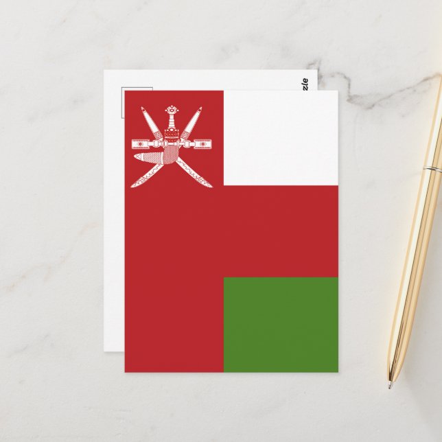 Oman-Flagge Postkarte (Vorderseite/Rückseite Beispiel)