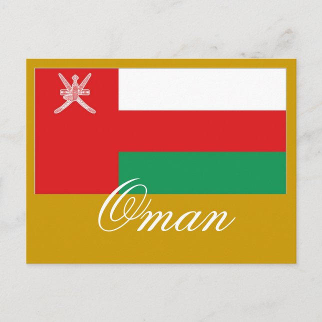 Oman-Flagge Postkarte (Vorderseite)
