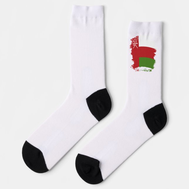 Oman-Flagge Socken (Linkes Detail)