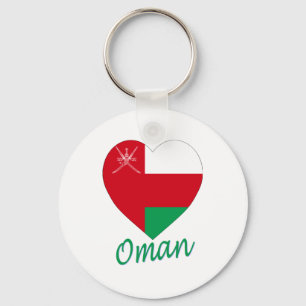 Oman-Flaggen-Herz Schlüsselanhänger