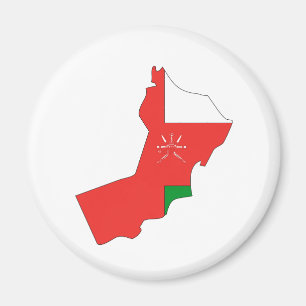 Oman-Flaggen-Karte Größengleich Magnet