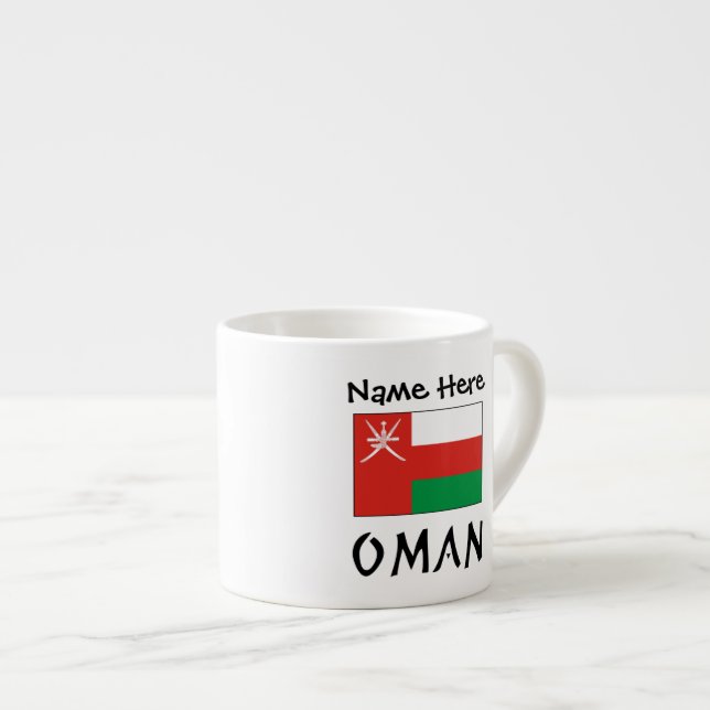 Oman Imani Flag Personalisiert Espressotasse (Vorderseite Rechts)