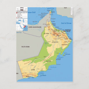 Oman-Karte 2 Postkarte