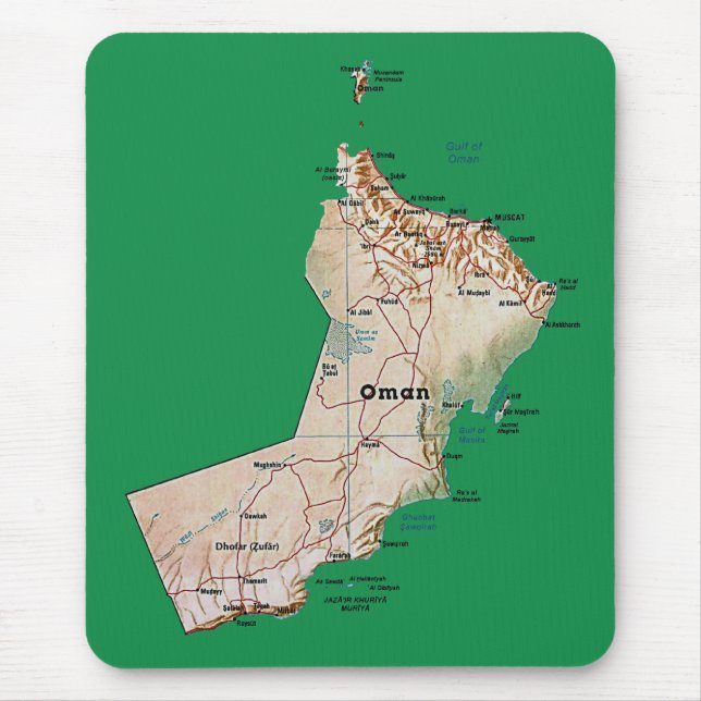 Oman-Karte Mousepad (Vorne)