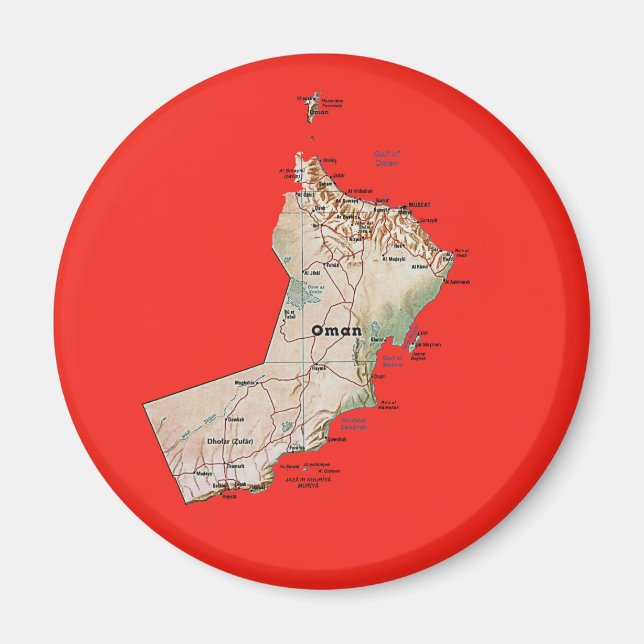 Oman Map Magnet (Vorne)