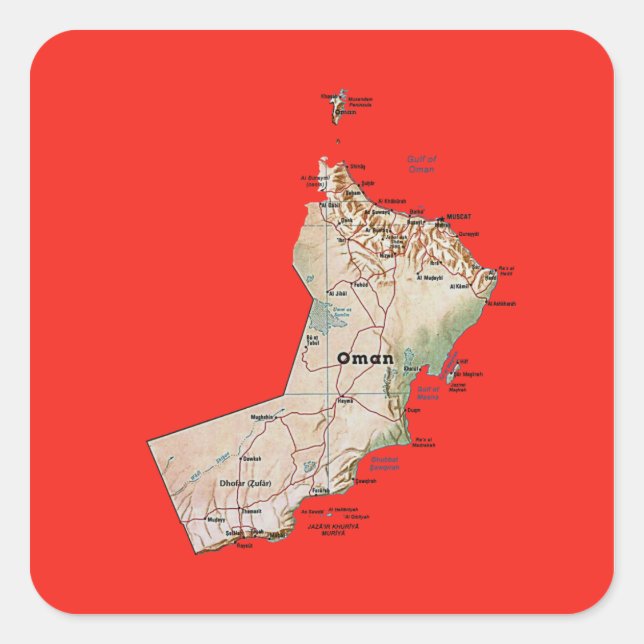 Oman Map Sticker (Vorderseite)