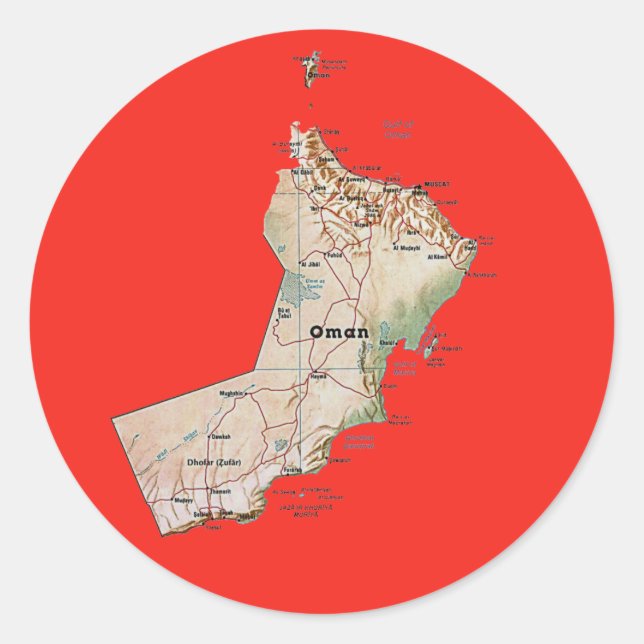 Oman Map Sticker (Vorderseite)