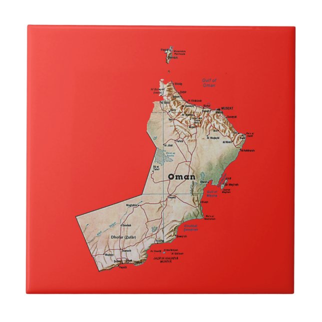 Oman Map Tile Fliese (Vorderseite)
