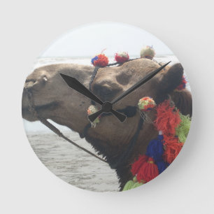 Oman Muscat Kamel Foto Kunst Druck Runde Wanduhr