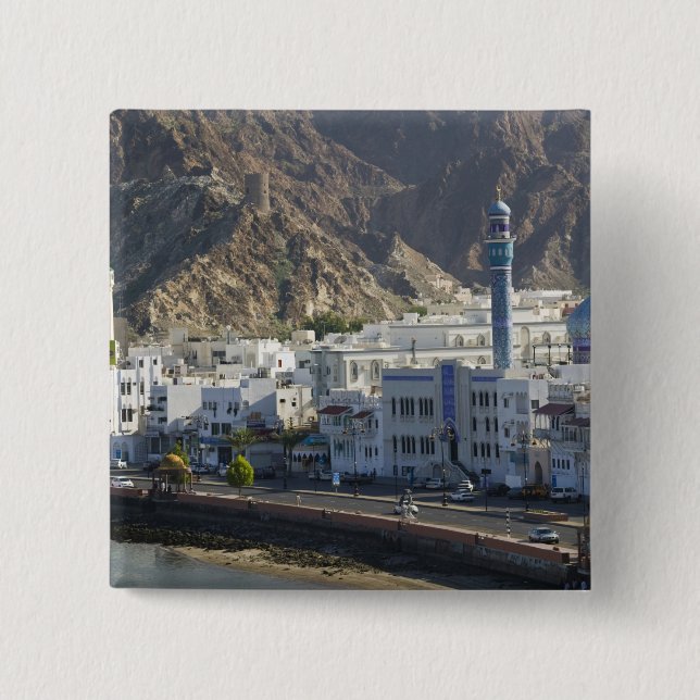 Oman, Muscat, Mutrah. Gebäude entlang der Mutrah Button (Vorderseite)