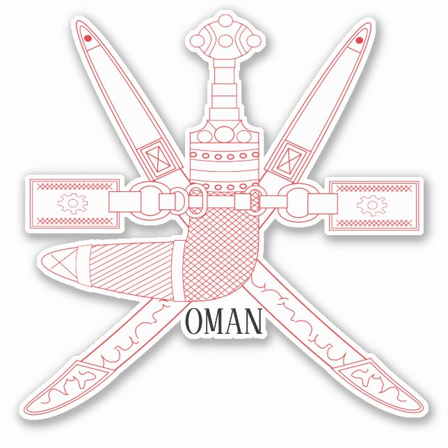 Oman National Emblem Patriotic Aufkleber (Vorderseite)