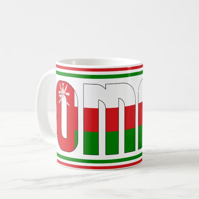Oman National Flag Patriotic Kaffeetasse (Vorderseite Links)