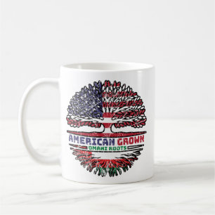 Oman Omani American USA Tree Roots Flag Kaffeetasse