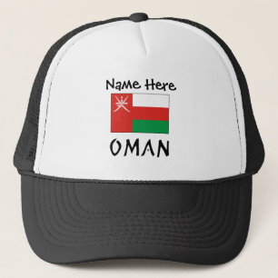 Oman Omani Flag Black Personalization Truckerkappe