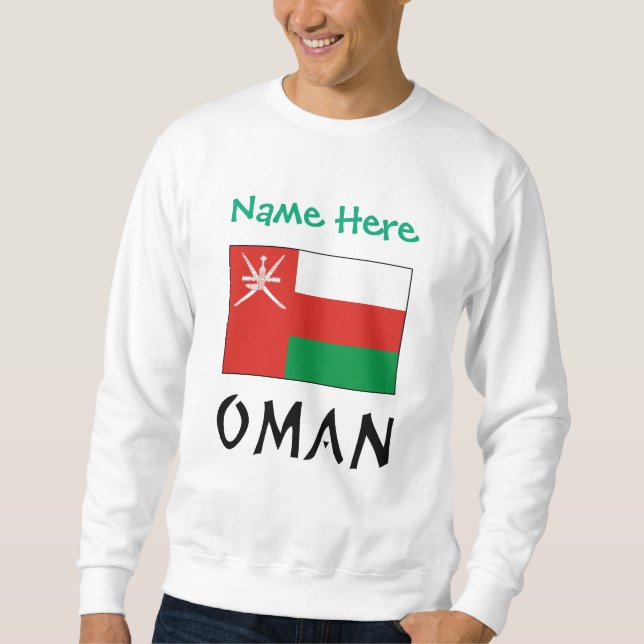 Oman Omani Flag Green Personalisiert Sweatshirt (Vorderseite)