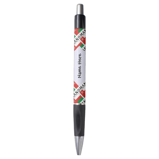 Oman Omani Flag Tiled Personalisiert Kugelschreiber (Vorderseite Vertikal)