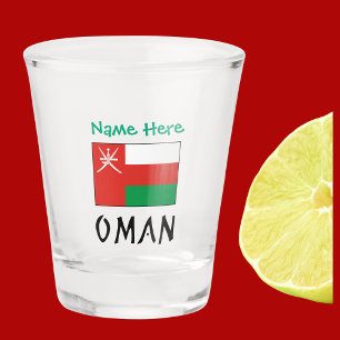 Oman Omanische Flagge Grün Personalisierung Schnapsglas