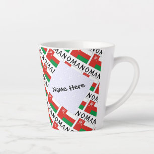 Oman Omanische Flagge Kacheln Personalisierter Nam Milchtasse
