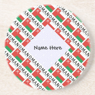 Oman Omanische Flagge Kacheln Schwarz Personalisie Getränkeuntersetzer