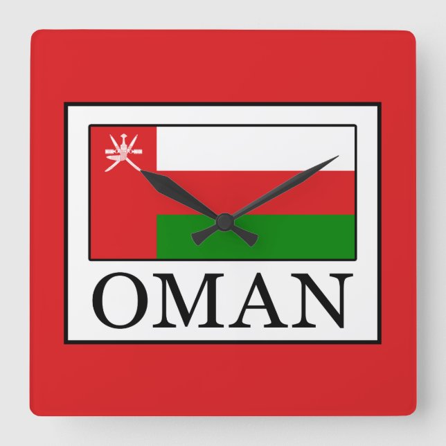 Oman Quadratische Wanduhr (Vorderseite)