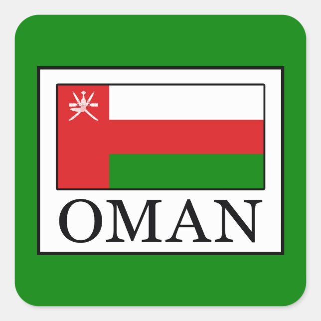 Oman Quadratischer Aufkleber (Vorderseite)