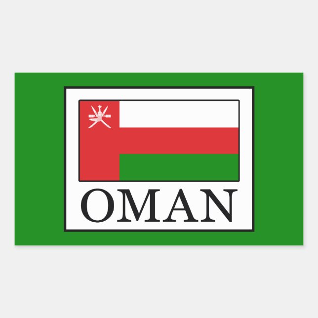 Oman Rechteckiger Aufkleber (Vorderseite)