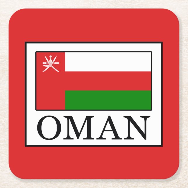 Oman Rechteckiger Pappuntersetzer (Vorderseite)
