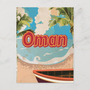 Oman Vintage Reiseplakat Postkarte