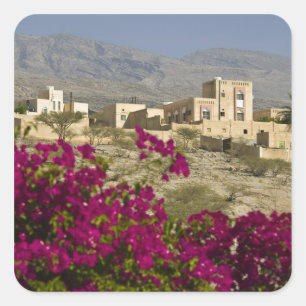 Oman, Western Hajar Mountains, Al Hamra. Stadt Quadratischer Aufkleber