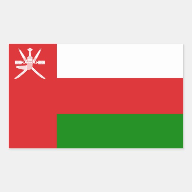 Omani-Flagge, Flagge Rechteckiger Aufkleber (Vorderseite)