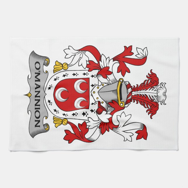 O'Mannion Familienwappen Geschirrtuch (Horizontal)