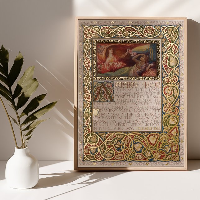 Omar Khayam's Rubaiyat Illuminated Gold Verse Foliendrucke (Von Creator hochgeladen)