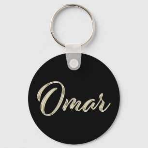 Omar Name Whitegold Button schlüssel anhänger Schlüsselanhänger