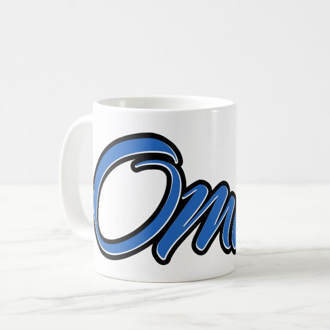Omar Vorname Name blue Tasse Kaffeetasse (Vorderseite Links)