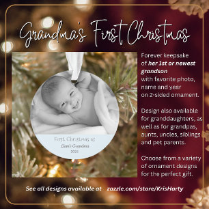 Oma's 1. Weihnachten Personalisierten Foto Name Ornament